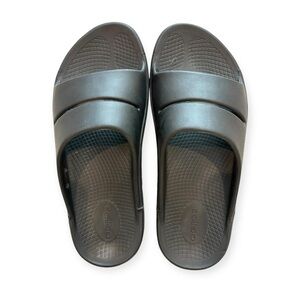 Oofies Women's Black Slide Sandals